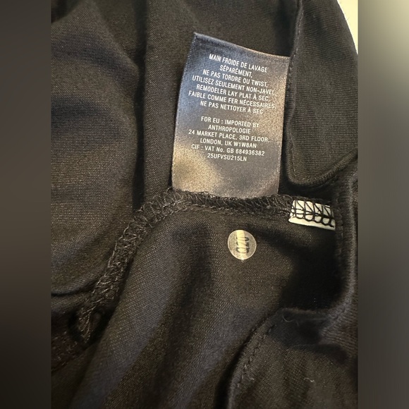 Anthro LEIFNOTES Draper Peplum VNeck Tank Top Blouse Shirt Jersey Knit Black - Picture 9 of 10